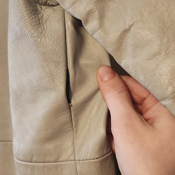 Vintage Leather Fur Trim Coat - Picture 5 of 11